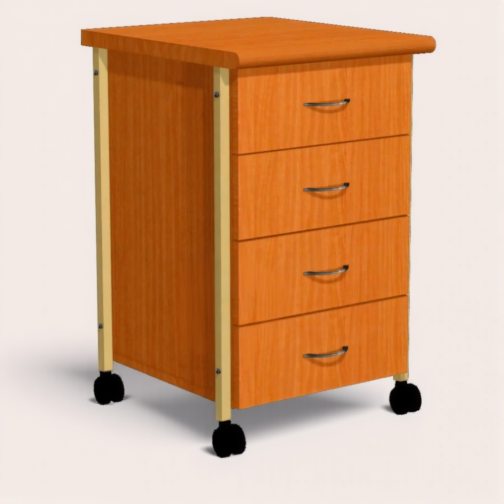 Тумба подкатная ТПМ-4 (постформинг бук, ЛДСП бук, каркас бежевый)