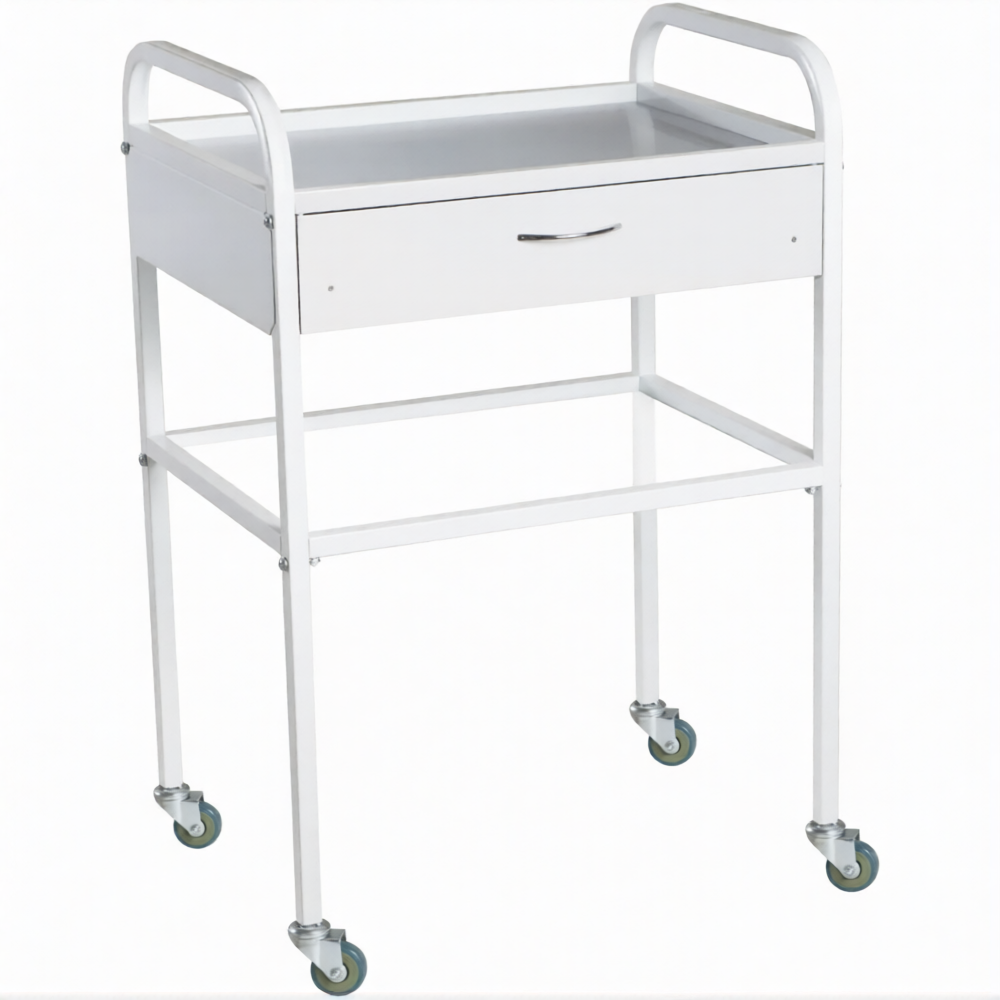 Столик медицинский инструментальный СМИ-02-01 (полки металл, колёса пластик)