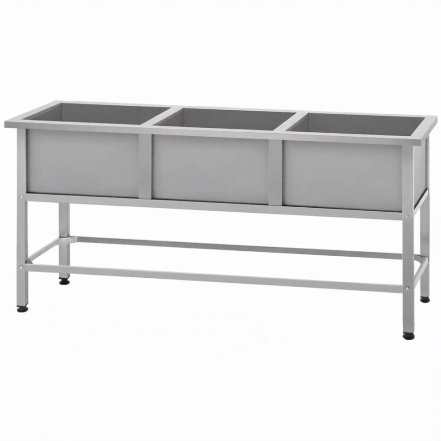 Ванна моечная ВМСн 630/3 (860х1790х630)  3 м/о 350х530х530 (ножка угловая)