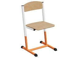 Стул школьный ученический 3-5 г/р "Альтер" регулируемый (фанера, м/к белый/оранжевый)