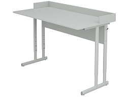 Стол для кабинета физики с бортом регулируемый 4-6 г/р СТФроб1.46-С.С (серый, м/к серый, плоскоовальная труба)