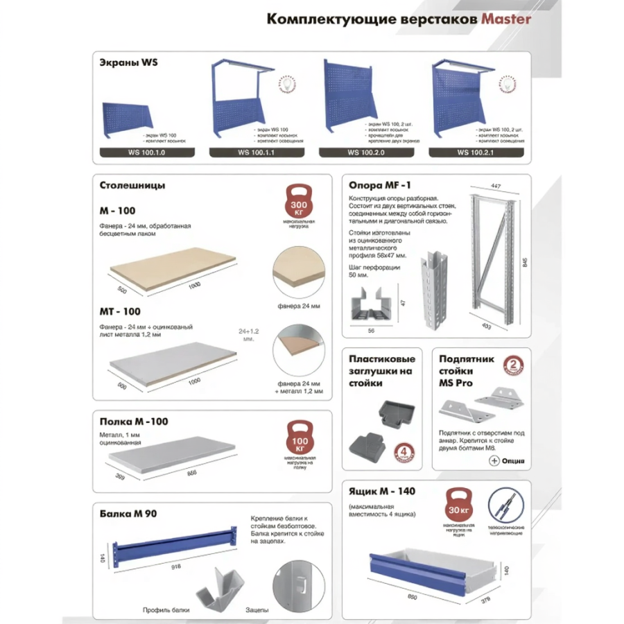 Верстак MASTER MT100.MF1.MF1.001