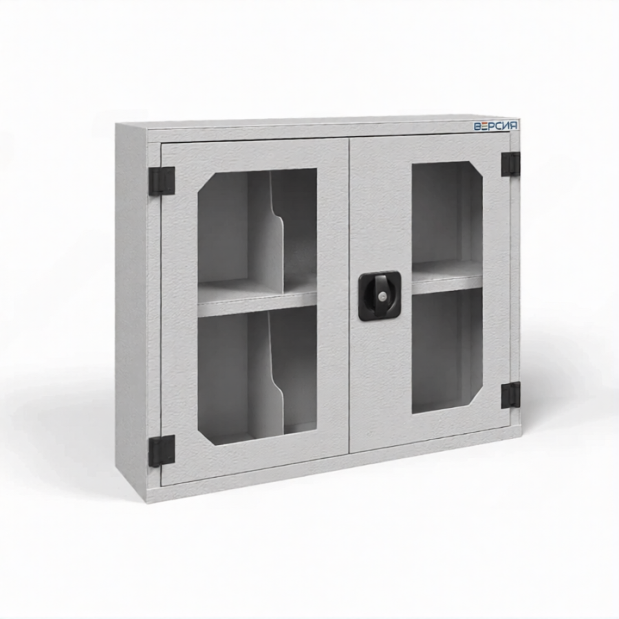 Шкаф для 6 противогазов ХПГ-6, дверцы из акрилового стекла (600х720х200)