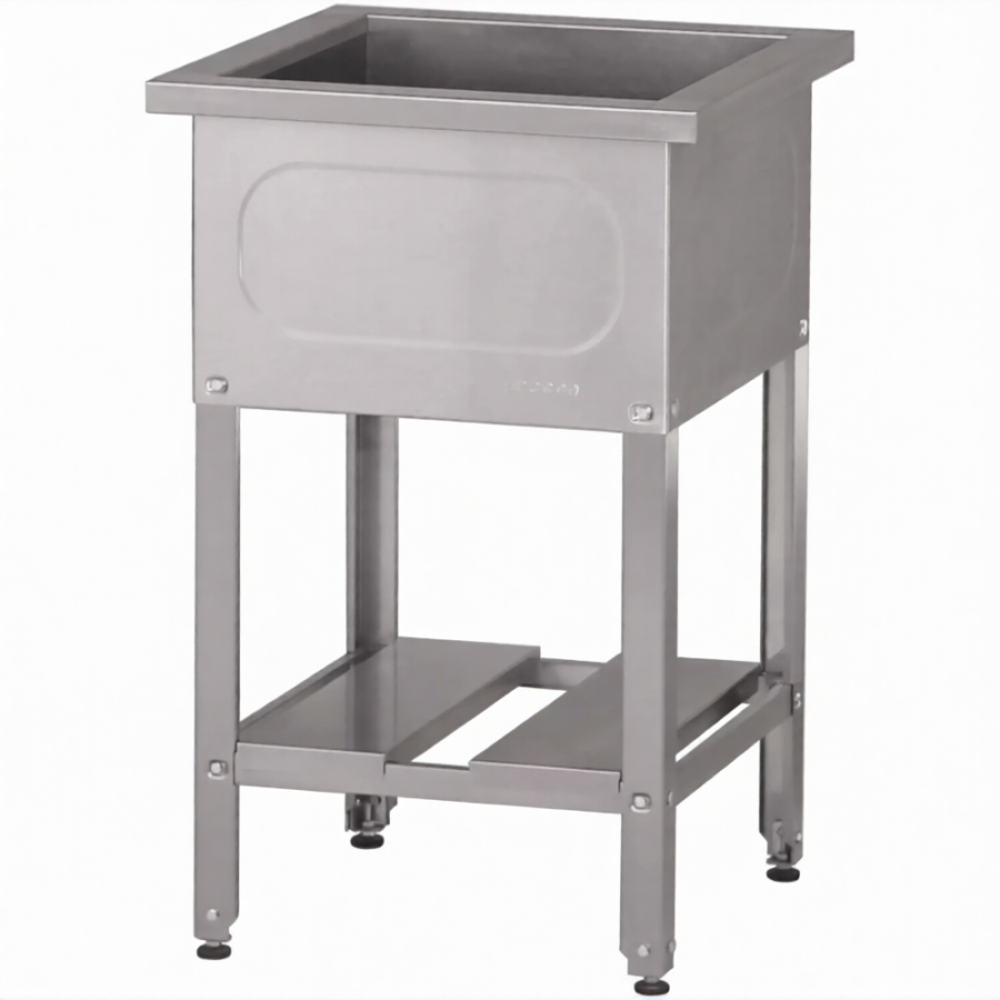 Ванна моечная ВМСн 700/2  2 м/о 600х600х350 (полка с отв., борт; ножка угл.)