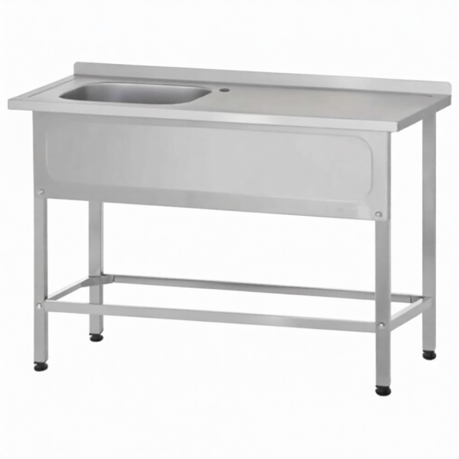 Ванна с рабочей поверх. РПЦн  860х1200х600 левое м/о 500, борт, экран (ножка проф.)