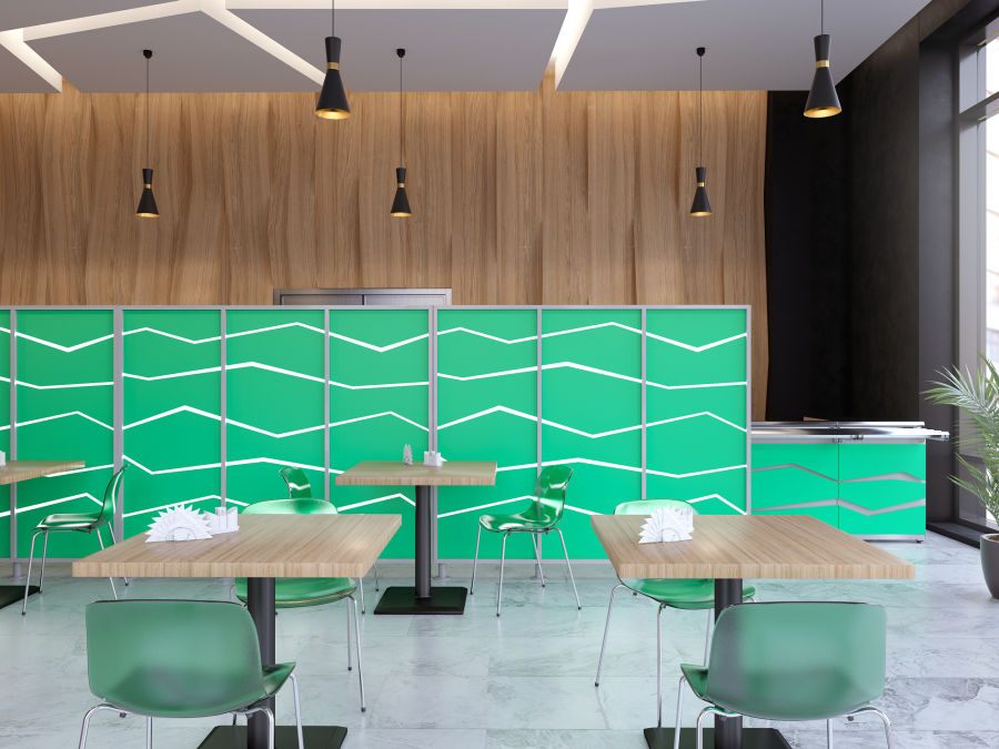 Перегородка 2-х секционная стандарт Zigzag (Зигзаг) без подсветки 1275х150х2025 мм