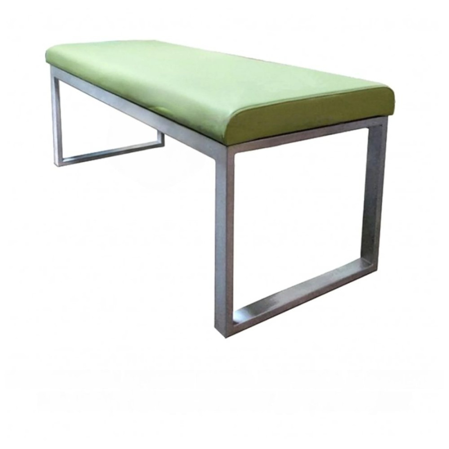 Банкетка трехместная БО-3/3 (кожзам Эконом белый, каркас светло-серый)